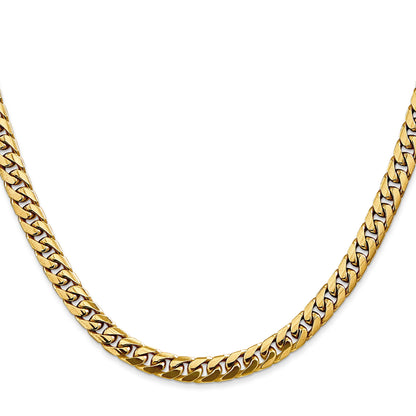2 Inch 10K Yellow Gold 5mm Solid Miami Cuban Chain Necklace