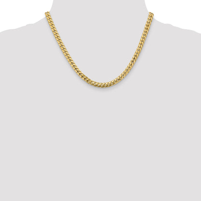 18 Inch 10K Yellow Gold 5.5mm Solid Miami Cuban Chain Necklace