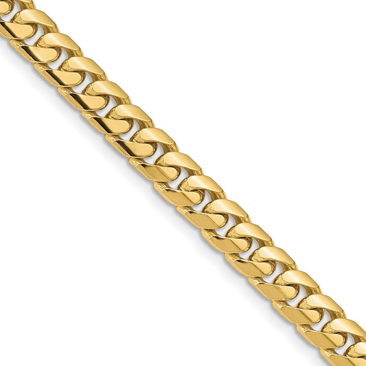 2 Inch 10K Yellow Gold 5.5mm Solid Miami Cuban Chain Necklace