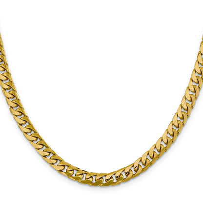 24 Inch 10K Yellow Gold 6.25mm Solid Miami Cuban Chain Necklace