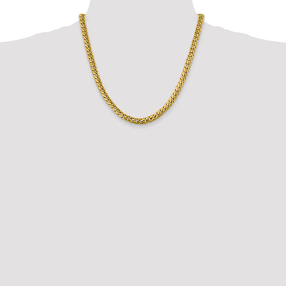 2 Inch 10K Yellow Gold 6.25mm Solid Miami Cuban Chain Necklace