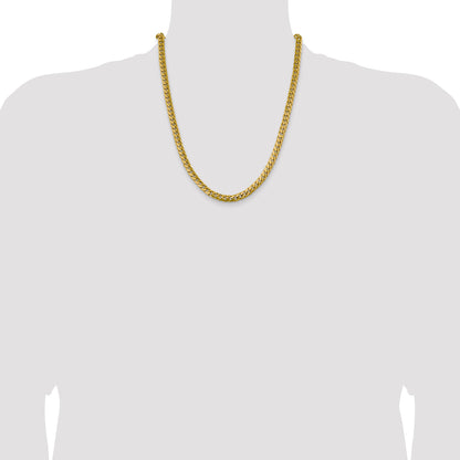 22 Inch 10K Yellow Gold 6.25mm Solid Miami Cuban Chain Necklace