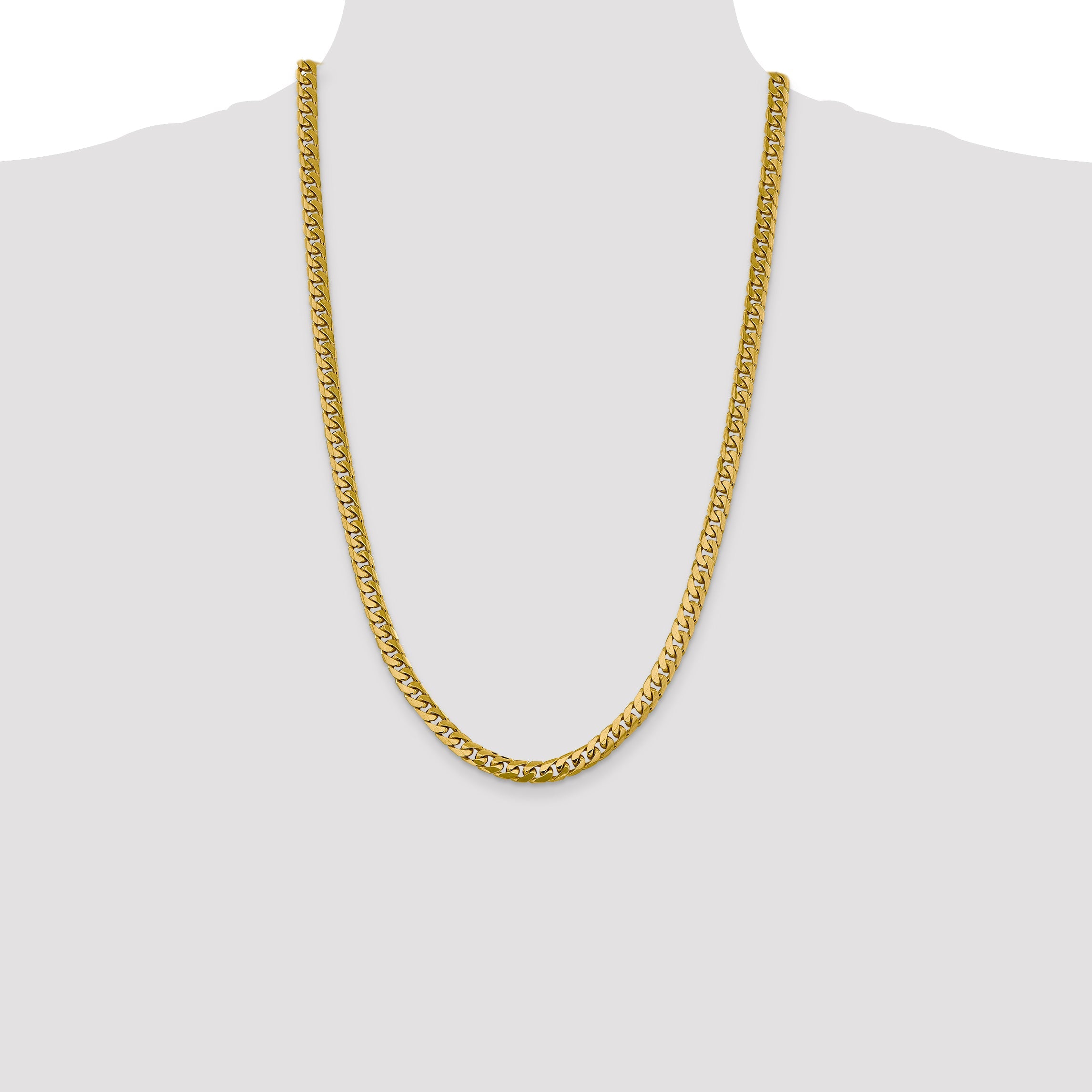 26 Inch 10K Yellow Gold 6.25mm Solid Miami Cuban Chain Necklace