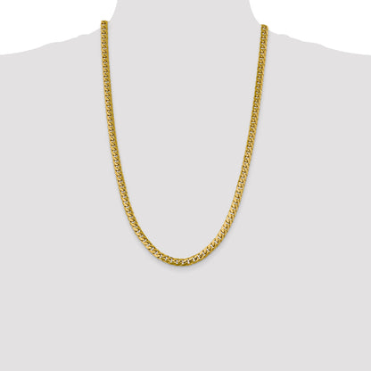 26 Inch 10K Yellow Gold 6.25mm Solid Miami Cuban Chain Necklace