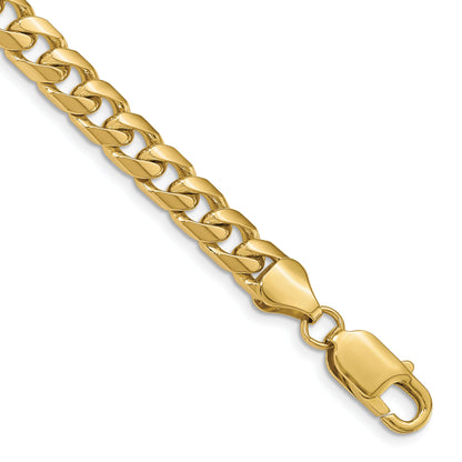 8 Inch 10K Yellow Gold 6.25mm Solid Miami Cuban Chain Bracelet