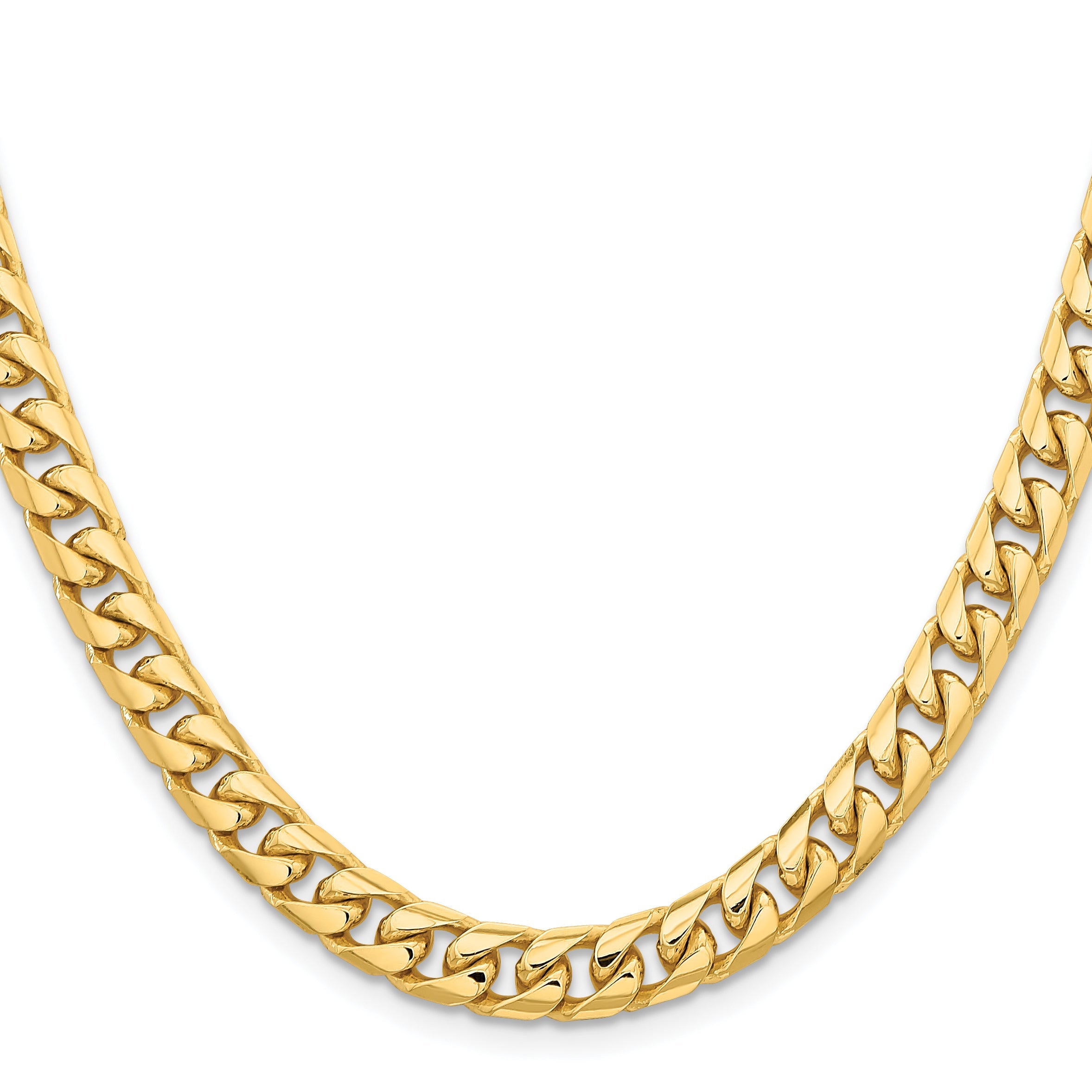 24 Inch 10K Yellow Gold 6.75mm Solid Miami Cuban Chain Necklace