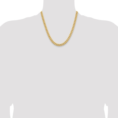 2 Inch 10K Yellow Gold 6.75mm Solid Miami Cuban Chain Necklace