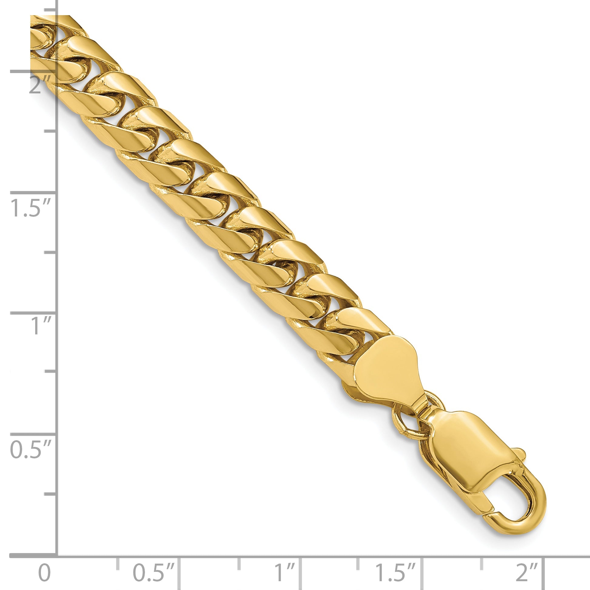 8.5 Inch 10K Yellow Gold 6.75mm Solid Miami Cuban Chain Bracelet