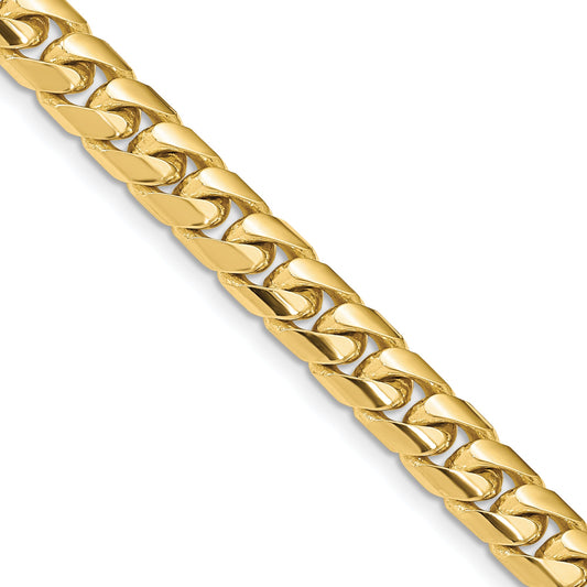 24 Inch 10K Yellow Gold 6.75mm Solid Miami Cuban Chain Necklace