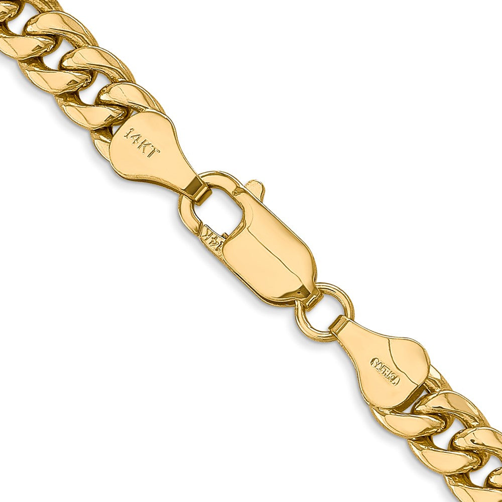 18 Inch 10K Yellow Gold 6mm Semi Solid Miami Cuban Chain Necklace
