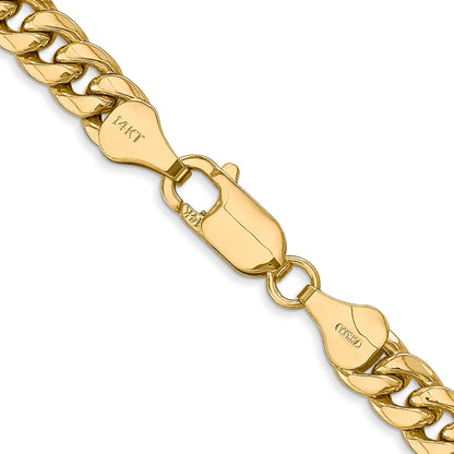22 Inch 10K Yellow Gold 6mm Semi Solid Miami Cuban Chain Necklace