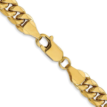 2 Inch 10K Yellow Gold 6.75mm Semi Solid Miami Cuban Chain Necklace