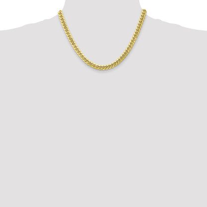18 Inch 10K Yellow Gold 6.75mm Semi Solid Miami Cuban Chain Necklace
