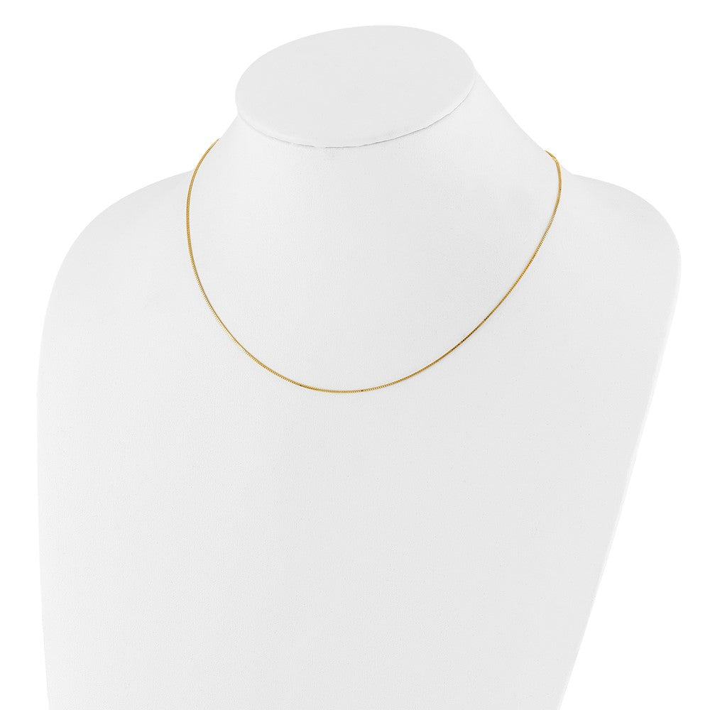 18 Inch 10K Yellow Gold .7mm Box 1In+1In Adjustable Chain Necklace
