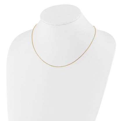 18 Inch 10K Yellow Gold .7mm Box 1In+1In Adjustable Chain Necklace