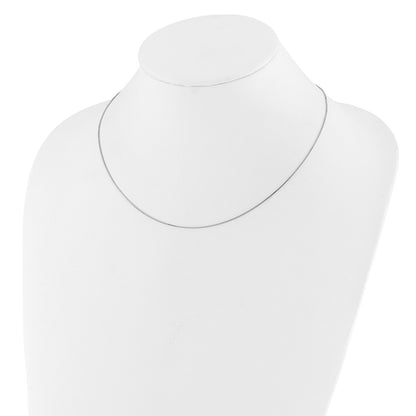 18 Inch 10K White Gold .85mm Box 1In+1In Adjustable Chain Necklace