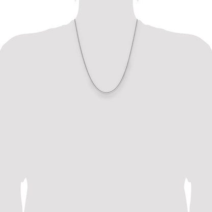 22 Inch 10K White Gold 1.4mm Flat Cable Chain Necklace