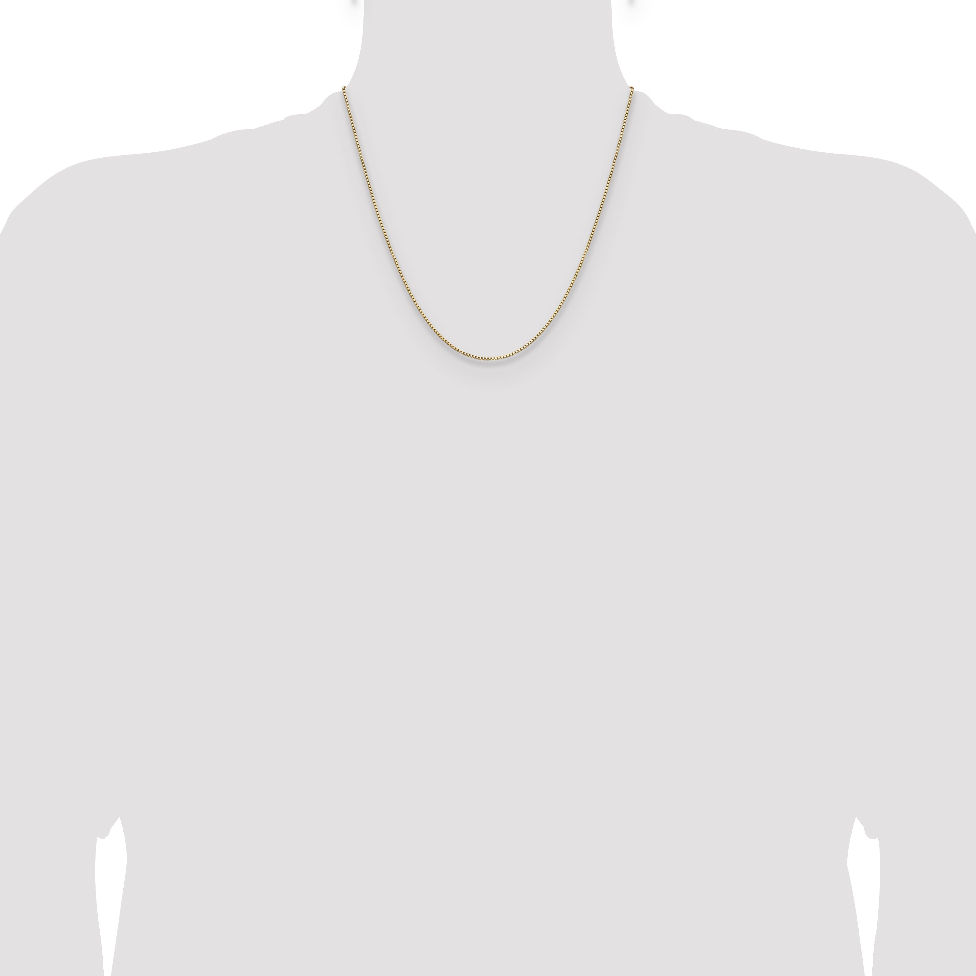 2 Inch 10K Yellow Gold 1.1mm Box Chain Necklace