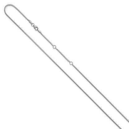 18 Inch 10K White Gold 1.25mm Franco 1In+1In Adjustable Chain Necklace