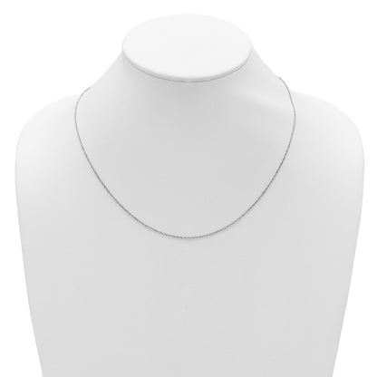 22 Inch 10K White Gold Adjustable 1.1mm Singapore Chain Necklace