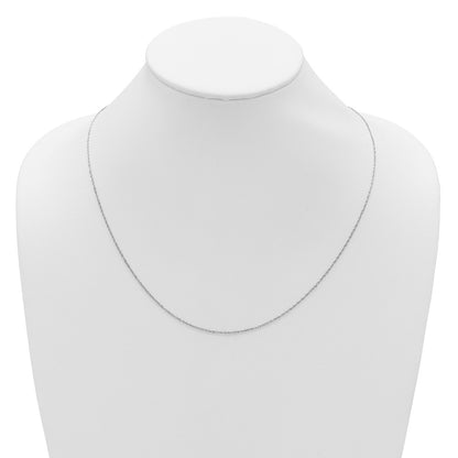 22 Inch 10K White Gold Adjustable 1.1mm Singapore Chain Necklace