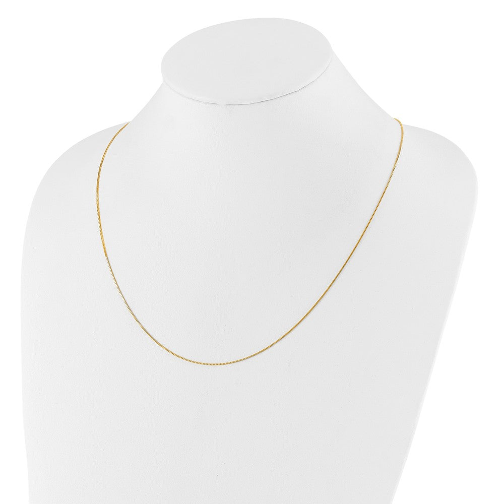 22 Inch 10K Yellow Gold Adjustable .7mm Box Chain Necklace
