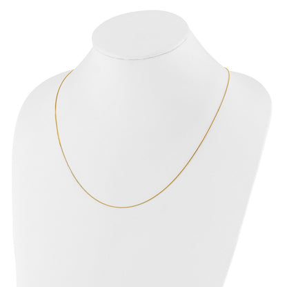 22 Inch 10K Yellow Gold Adjustable .7mm Box Chain Necklace