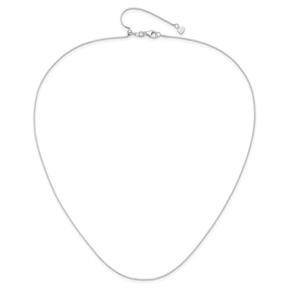 22 Inch 10K White Gold Adjustable .7mm Box Chain Necklace