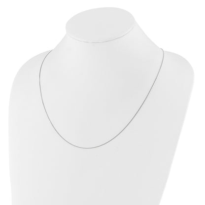 22 Inch 10K White Gold Adjustable .7mm Box Chain Necklace