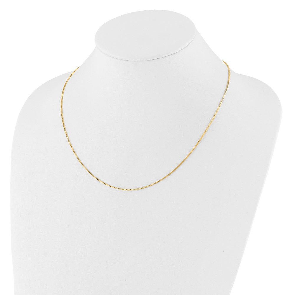 3 Inch 10K Yellow Gold Adjustable 1mm Box Chain Necklace