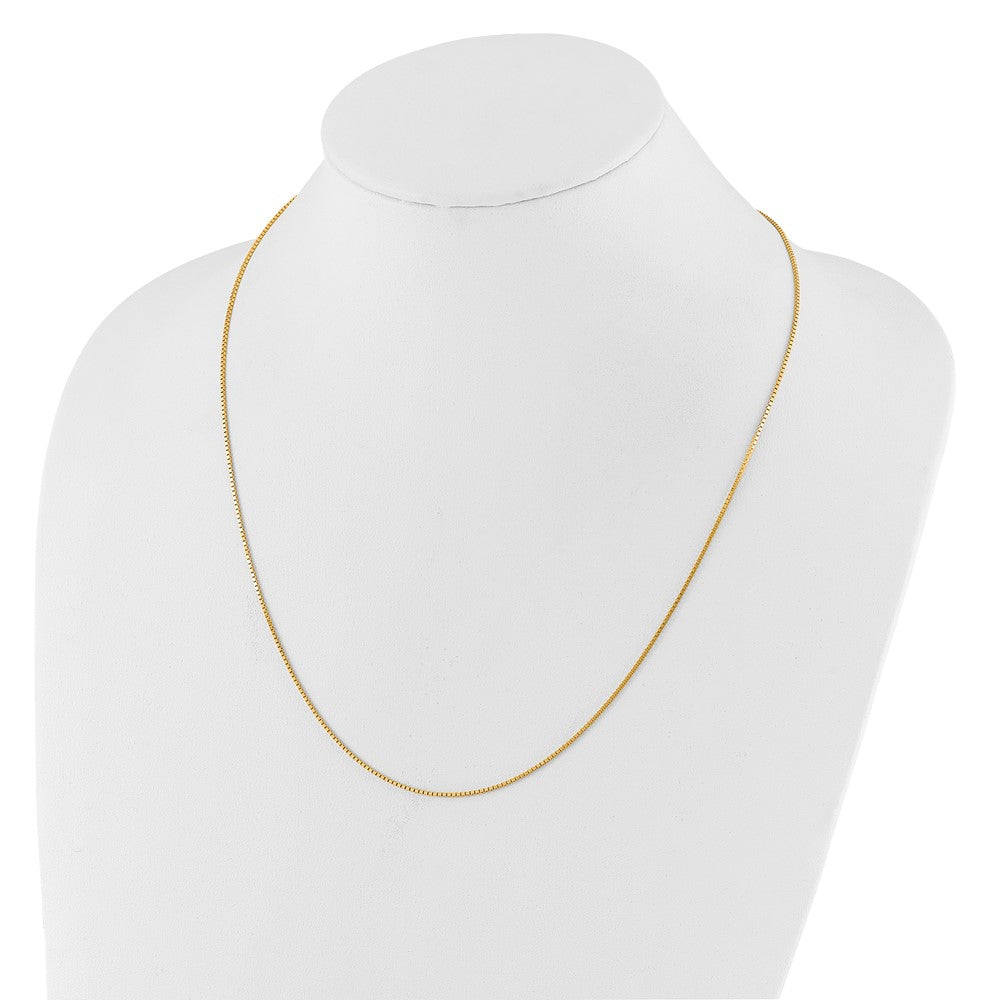 22 Inch 10K Yellow Gold Adjustable 1mm Box Chain Necklace