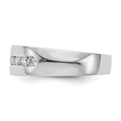 True Origin 14K White Gold Men's 1/2 carat Lab Grown Diamond VS+ F+ Complete Channel Wedding Band Ring