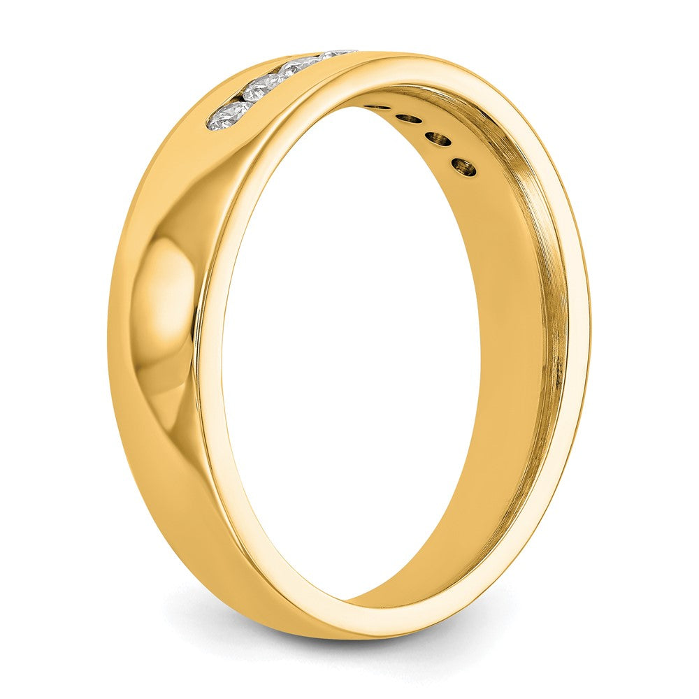 True Origin 14K Yellow Gold Men's 1/3 carat Lab Grown Diamond VS+ F+ Complete Channel Wedding Band Ring