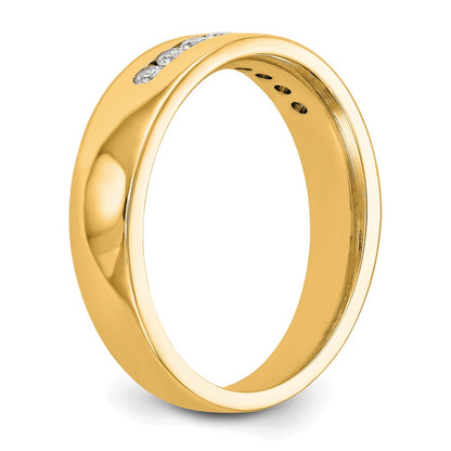 True Origin 14K Yellow Gold Men's 1/3 carat Lab Grown Diamond VS+ F+ Complete Channel Wedding Band Ring