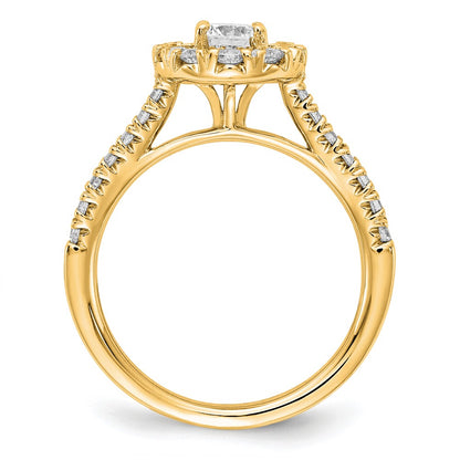 True Origin 14K Yellow Gold 1 carat Lab Grown Diamond VS+ F+ Complete Halo Engagement Ring