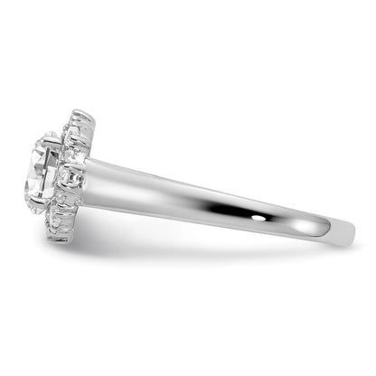 True Origin 14K White Gold 1/4 carat Lab Grown Diamond VS+ F+ Semi-Mount Round Halo Engagement Ring