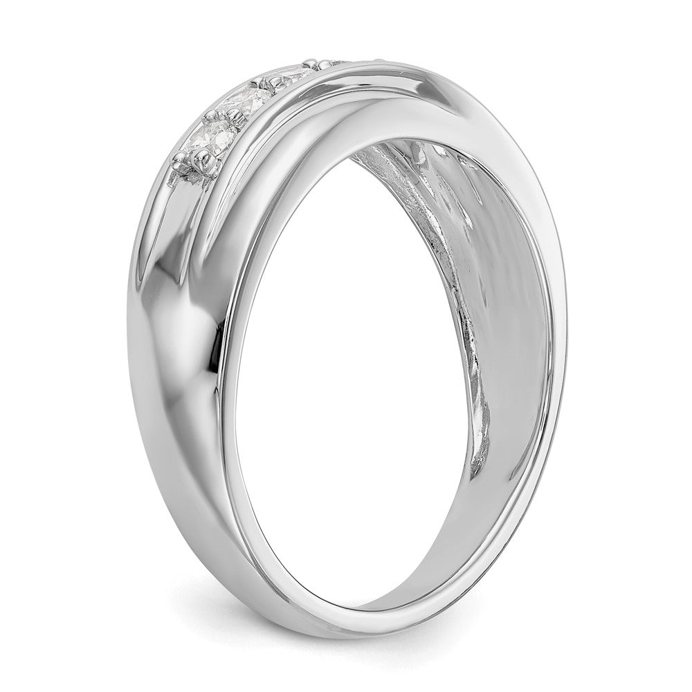 IBGoodman 14K White Gold 1/2 carat Lab Grown Diamond VS/SI+ G+ Seven Stone Complete Men's Ring