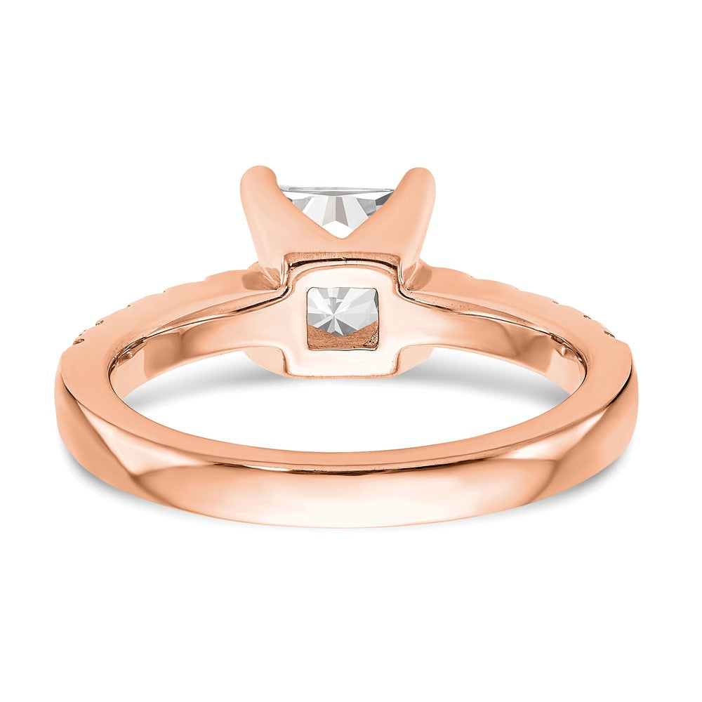 True Origin 14K Rose Gold 1/5 carat Lab Grown Diamond VS+ F+ Semi-Mount Princess Engagement Ring