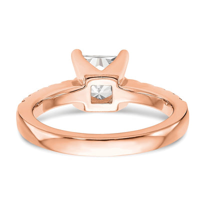 True Origin 14K Rose Gold 1/5 carat Lab Grown Diamond VS+ F+ Semi-Mount Princess Engagement Ring
