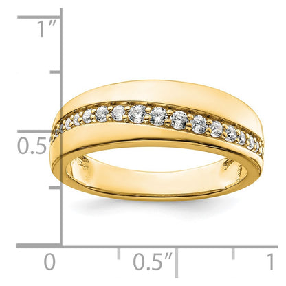 True Origin 14K Yellow Gold Men's 3/8 carat Lab Grown Diamond VS+ F+ Complete Wedding Band Ring