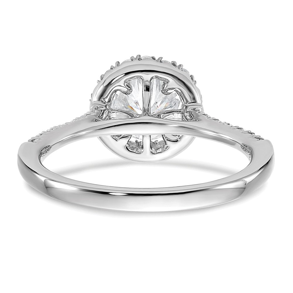 True Origin 14K White Gold 1/3 carat Lab Grown Diamond VS+ F+ Semi-Mount Round Halo Engagement Ring