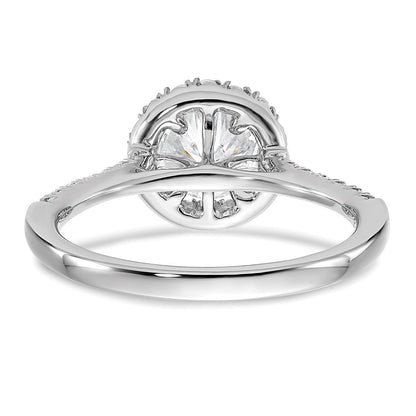 True Origin 14K White Gold 1/3 carat Lab Grown Diamond VS+ F+ Semi-Mount Round Halo Engagement Ring
