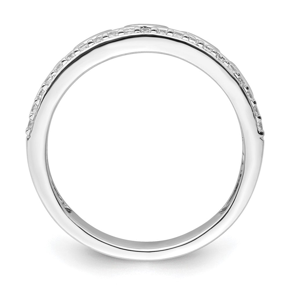 14K White Gold Polished Diamond Double Wedding Band Ring Fashion Ring