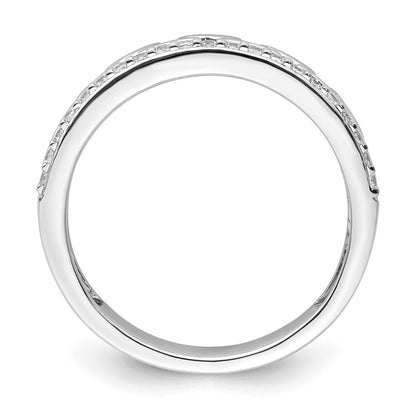 14K White Gold Polished Diamond Double Wedding Band Ring Fashion Ring