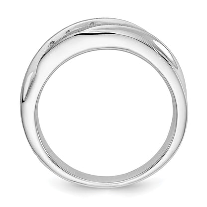 True Origin 14K White Gold Men's 1/2 carat Lab Grown Diamond VS/SI  D E F  Brushed and Polished Wedding Band Ring