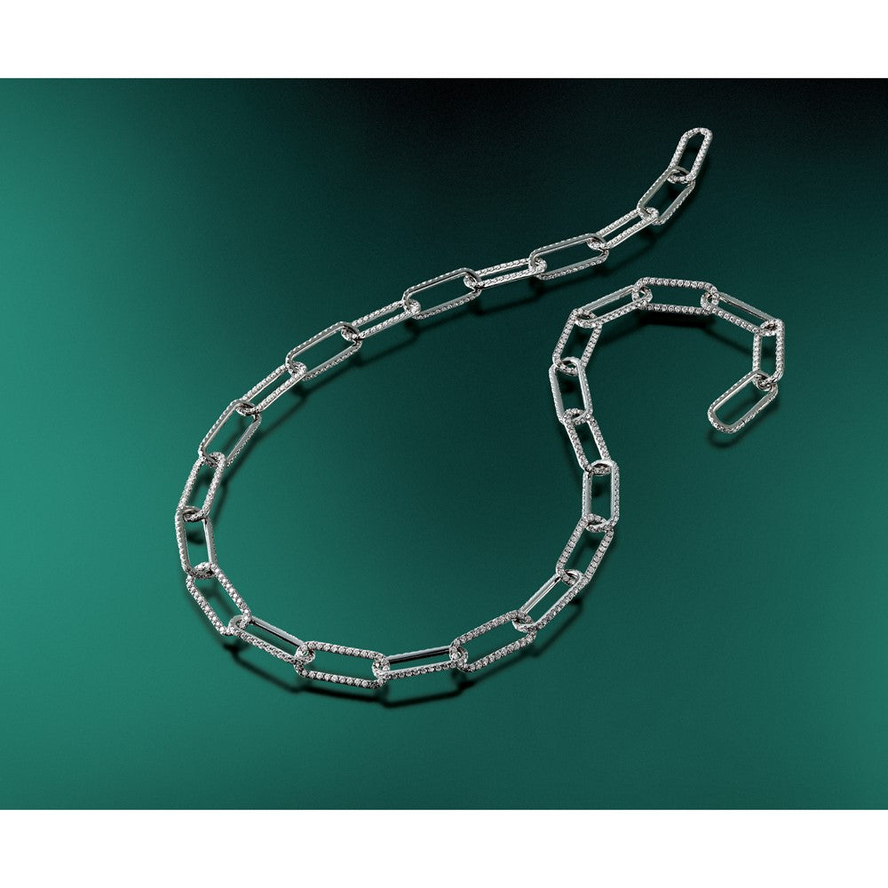 True Origin 14K White Gold 8 5/8 carat Lab Grown Diamond VS+ F+ 18 in Complete Link Necklace