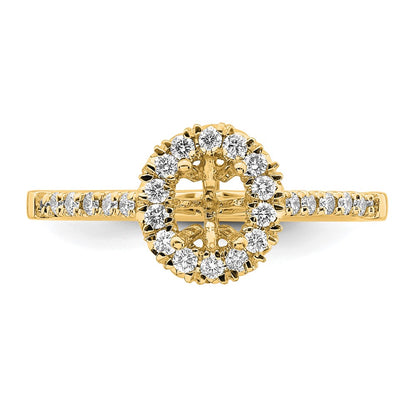 True Origin 14K Yellow Gold 1/3 carat Lab Grown Diamond VS+ F+ Semi-Mount Oval Halo Engagement Ring