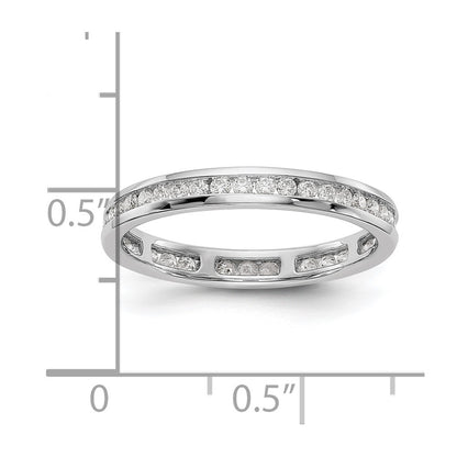Platinum Diamond Channel Set Eternity Wedding Band Ring