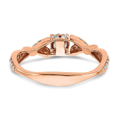 10K Rose Gold Semi-Mount Diamond Engagement Ring
