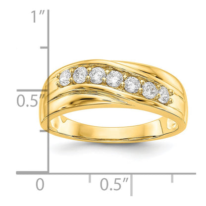 14K Yellow Gold Diamond Men's Wedding Band Ring (SI1-SI2)